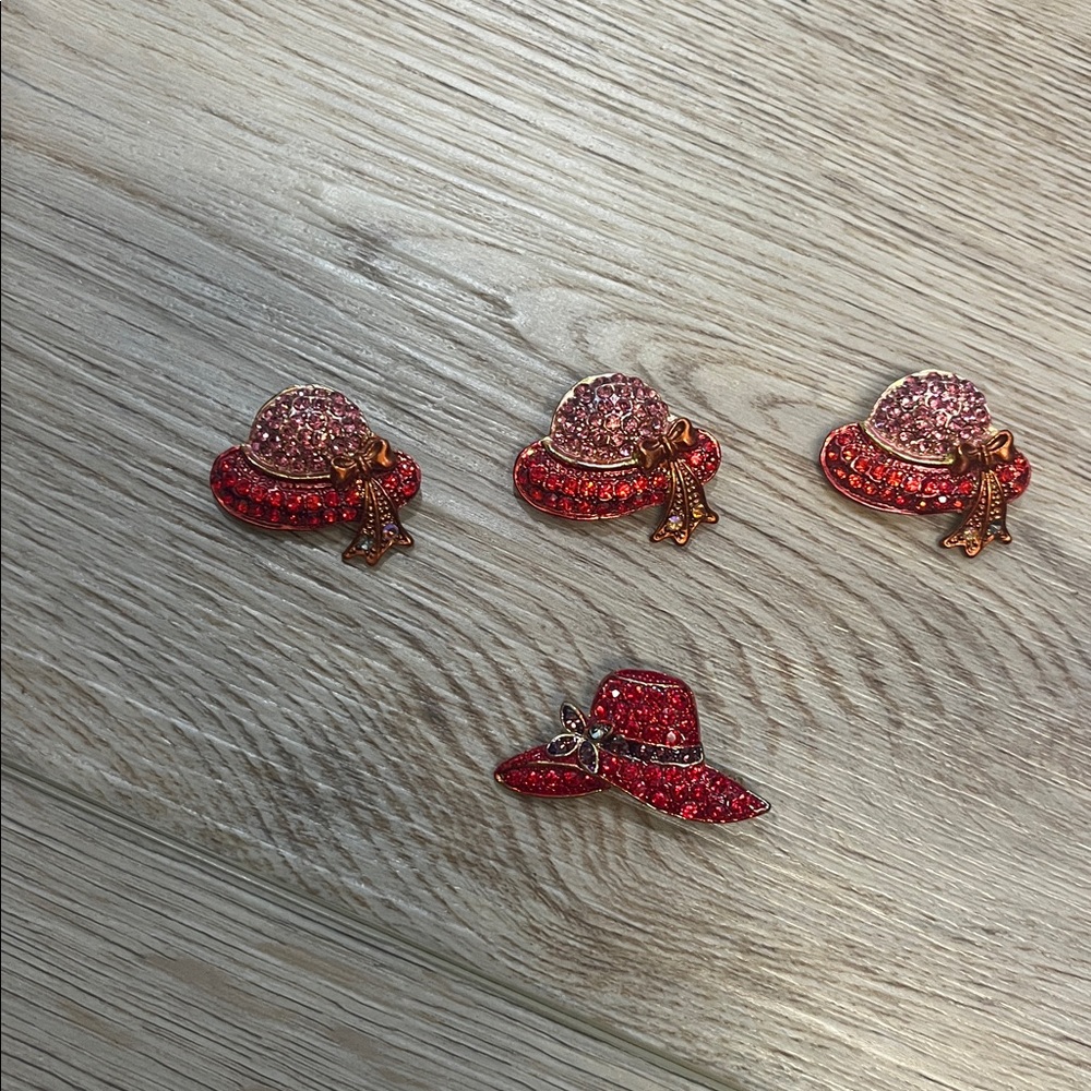 4 - Red Hat Society Brooches